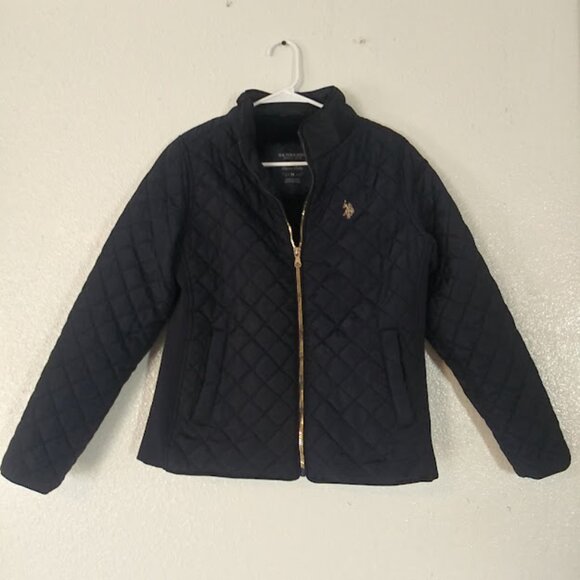U.S. Polo Assn. women's size M navy blue quilted jacket - Picture 1 of 16